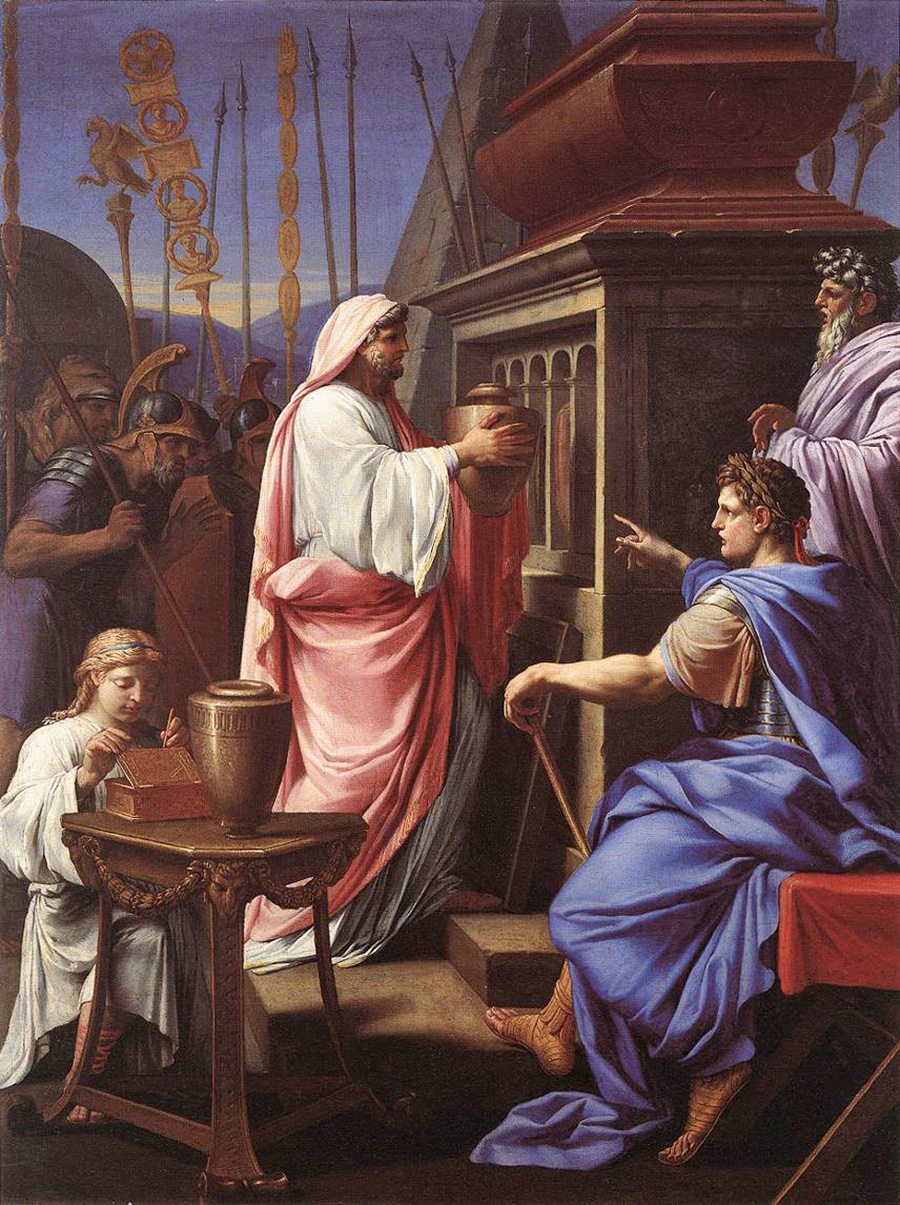 caligula depositing the ashes of his mother and brother in the tomb of his ancestors